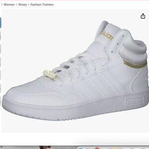 adidas Women's Hoops 3.0 Mid Basketball Sneaker -- Size 10 -- White and Gold